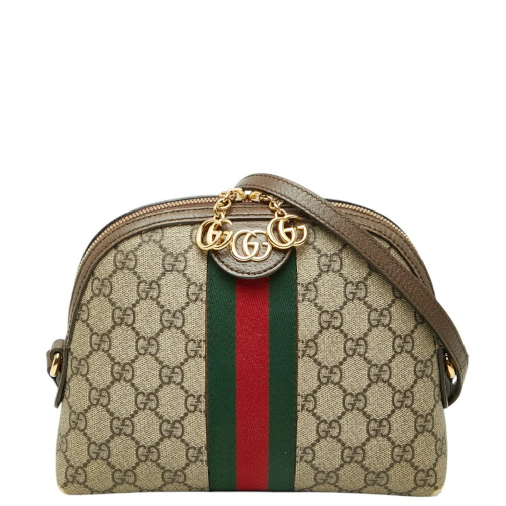 Gucci Ophidia GG Supreme Sherry Line Crossbody Shoulder Bag 499621 Beige Brow...
